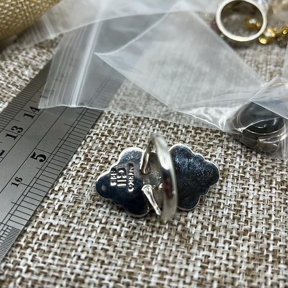 💍 Vintage CII Mexico Sterling Silver Blue Lace Agate Ring - Size 7, 10.5g - Picture 14 of 15